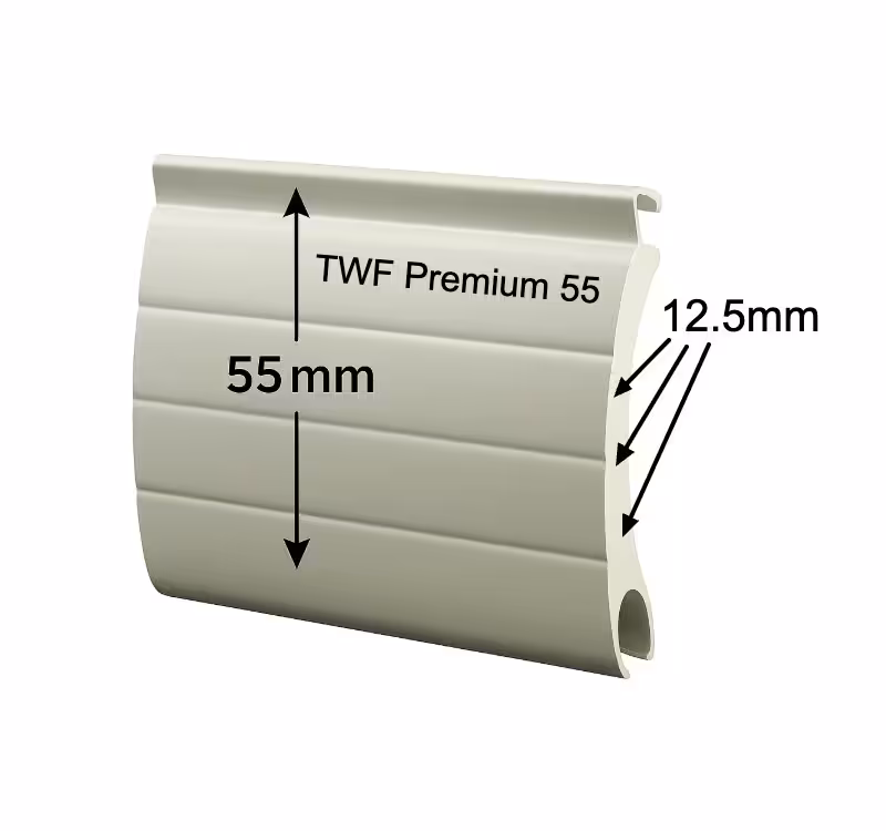 55mm x 12.5mm ***PREMIUM*** (1200mm to 2650mm width including guide runners and 2550mm height including 250mm top box).
