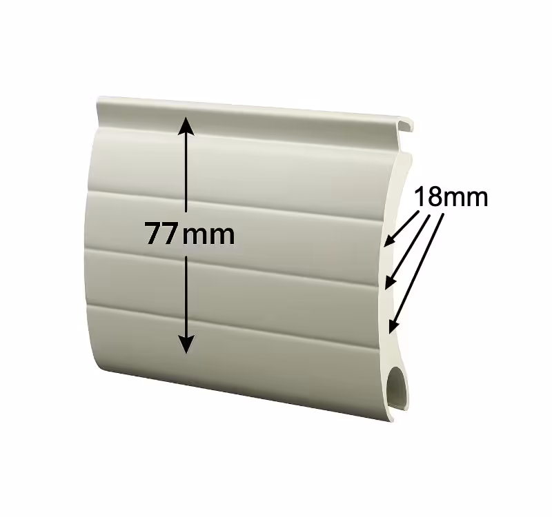 77mm Slats (1500mm to 2845mm width including guide runners and 2600mm height including top box)